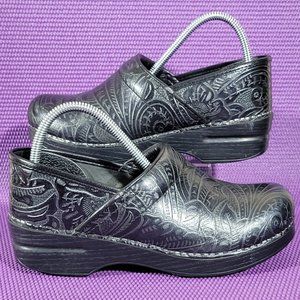 Dansko Professional Tooled Leather Clogs - US 8 / EU 38